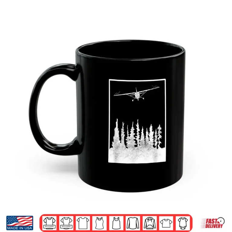 Mug Airplane Graphic C172 over Trees Pilot Present Aviation Shirt