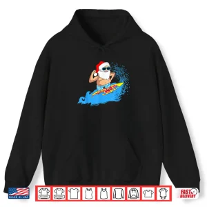 Hoodie Christmas Santa Claus Hawaiian Surfing Summer Surf Shirt