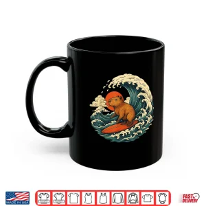 Mug Capybara Surfing Japanese Tee for Man Woman Shirt