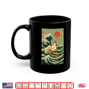 Mug Chicken Surfing Japanese Wave Farmer Farming Shirt