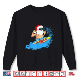Sweatshirt Christmas Santa Claus Hawaiian Surfing Summer Surf Shirt