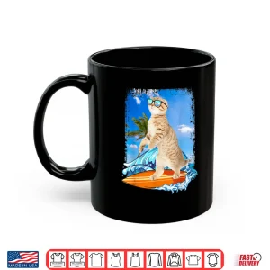 Mug Cute Surfing Hawaiian Cat Lover Surfer Beach Summer Vacation Shirt