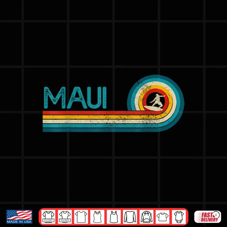 Design Maui Hawaii Surf Vintage Beach Surfer Surfing Gift Shirt