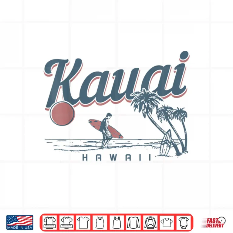 Design Kauai Hawaii Surf Beach Vintage Souvenir Surfing Surfer Shirt