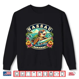 Sweatshirt Nassau Bahamas Cute Sea Turtle Surfing Shirt