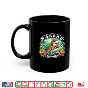 Mug Nassau Bahamas Cute Sea Turtle Surfing Shirt