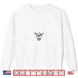 Sweatshirt Shaka sign Hang Good Vibes Retro Loose Hawaii Surfing Shirt