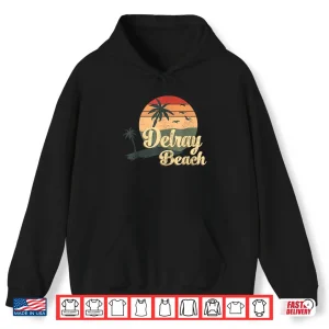 Hoodie Surf Surfing Palm Tree Summer Florida Delray Beach Shirt