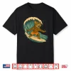 Surfing Cat Funny Beach Retro Cat On Surfboard Cat Lovers Shirt