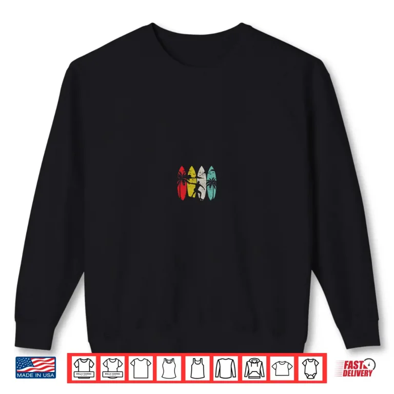 Sweatshirt Surfer Surfboard Vintage Surfing Beach Summer Surf Shirt