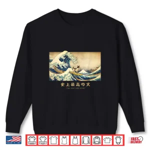 Sweatshirt Surfing Rat Terrier Kanagawa Wave Japanese Dog Funny Shirt