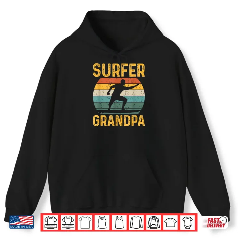 Hoodie Vintage Surfer Grandpa Retro Surfing Grandfather Shirt