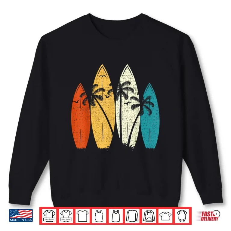 Sweatshirt Vintage Surfboard Beach Surf Surfer Wave Surfing Graphic Shirt
