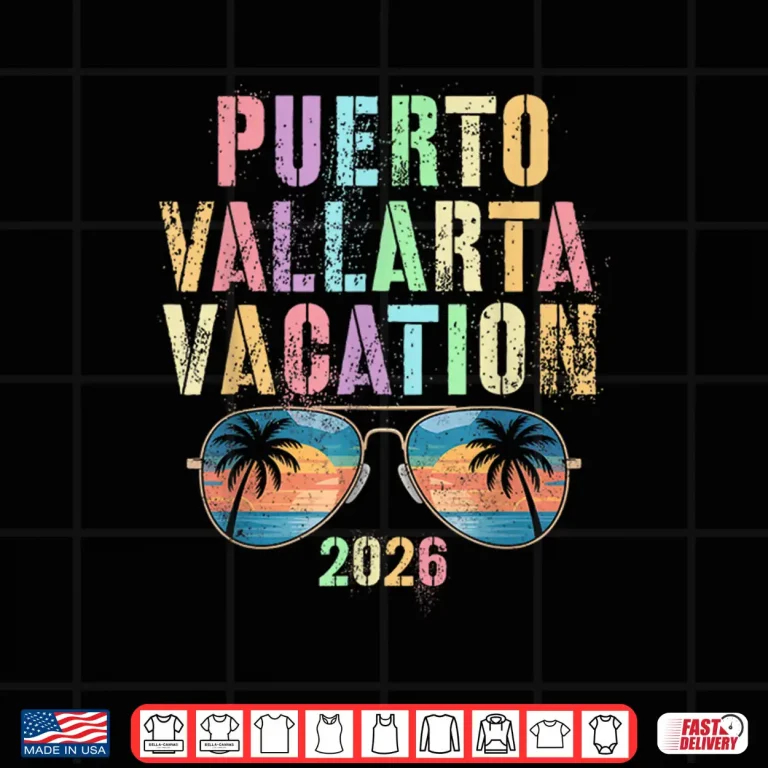 Design Vintage Puerto Vallarta Vacation 2026 Trip Beaching Vacay Shirt