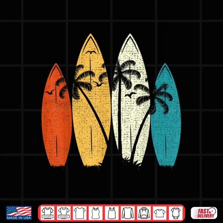 Design Vintage Surfboard Beach Surf Surfer Wave Surfing Graphic Shirt