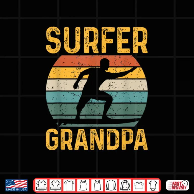 Design Vintage Surfer Grandpa Retro Surfing Grandfather Shirt