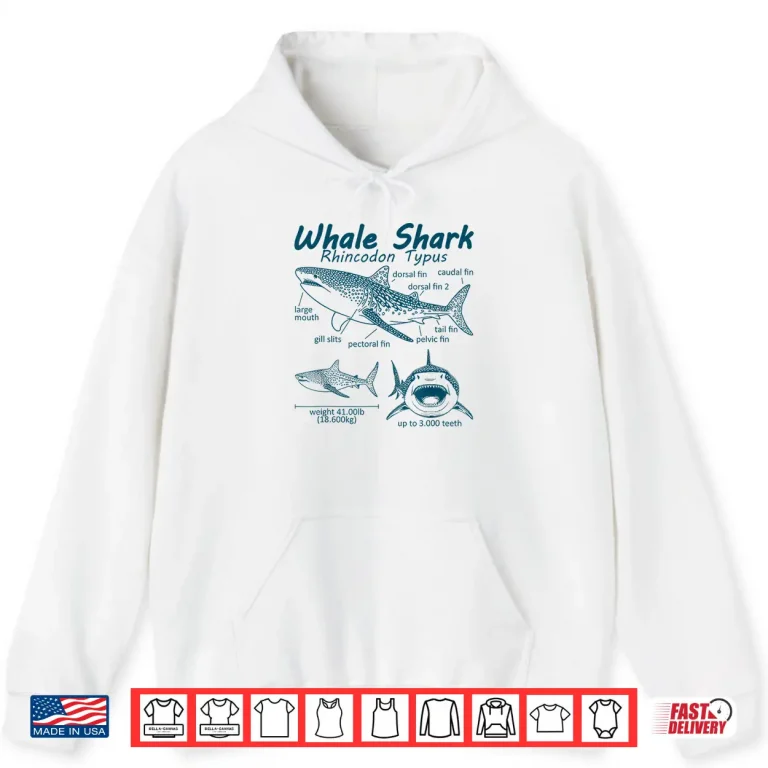 Hoodie Whale Shark Anatomy Marine Biologist Sea Costume Shirt