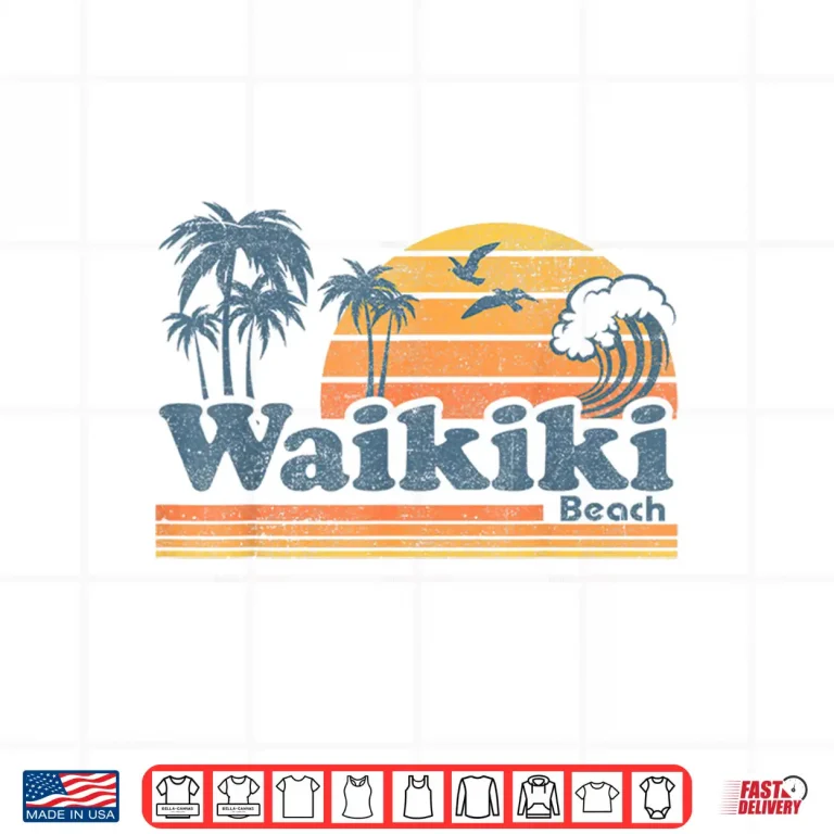 Design Waikiki Honolulu Hawaii Vintage Beach Surfing Retro Hawaiian Shirt