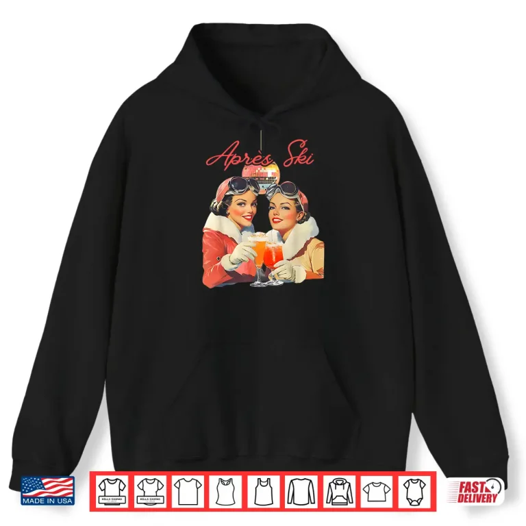 Hoodie 80s Apres ski Outfit Men Women Skier Freerider Skiing ski Shirt