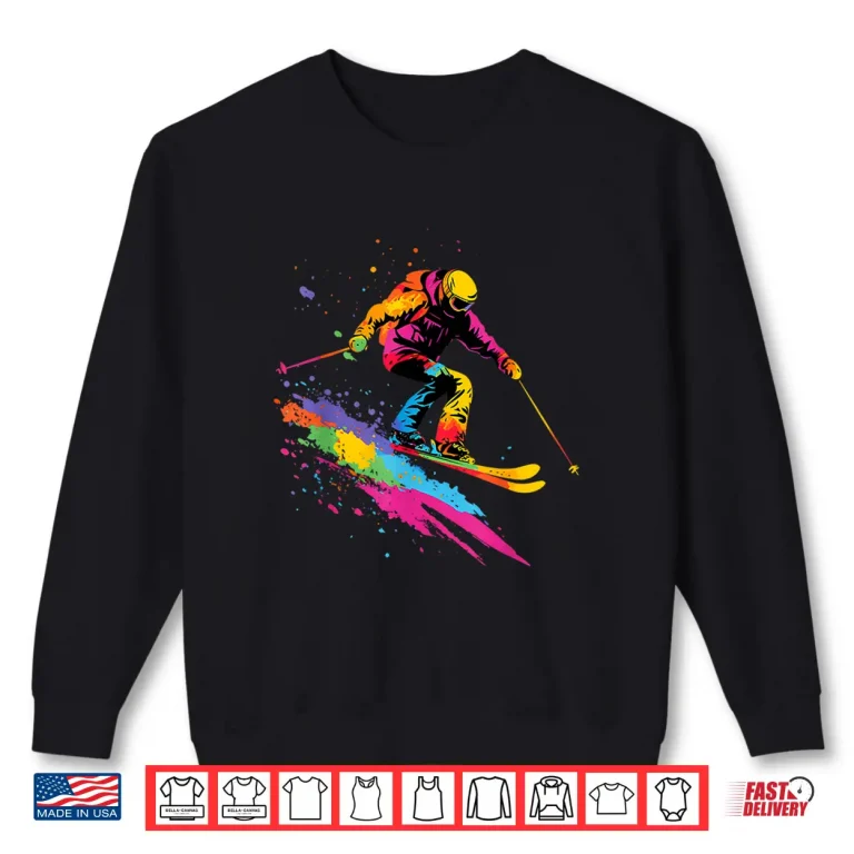 Sweatshirt Colorful Skiing Ski Shirt