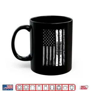 Mug Downhill Ski Team 4th Of July USA American Flag Skiing Skier Shirt