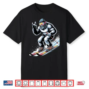 Funny Skiing Bigfoot Ski Winter Sport Snowboarder Skier Shirt