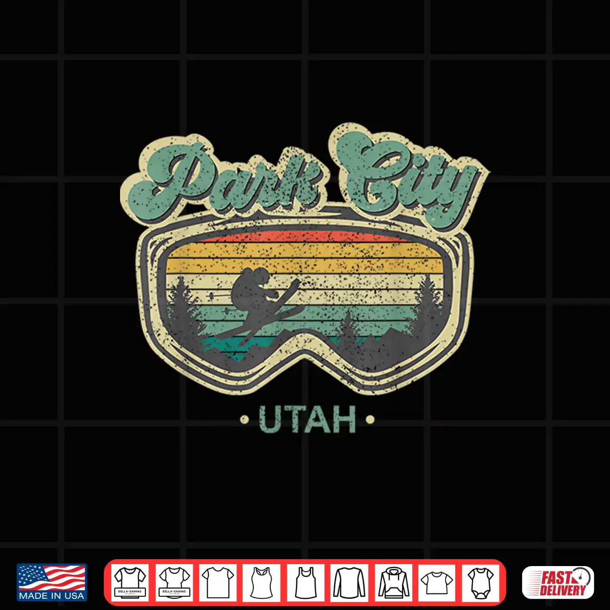 Park City Utah Retro Ski Resort Vintage Skiing Vacation Gift Shirt