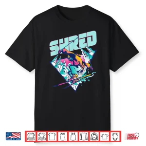 Shred Shirt Vintage Freestyle Ski 80S Costume Retro Skiing Shirt