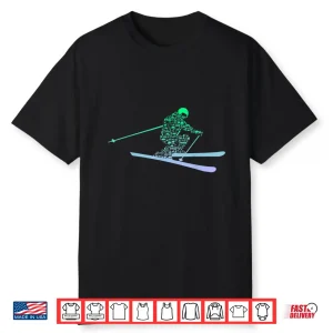 Silhouette Ski Icon Tshirt For Skiier   Ski Boys Skiing Shirt