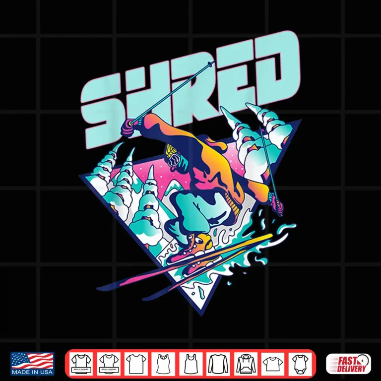 Design Shred Shirt Vintage Freestyle Ski 80s Costume Retro Skiing Shirt