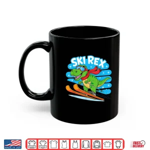 Mug Ski Rex Funny Skiing Dinosaur Winter Sports Design for Kids Shirt