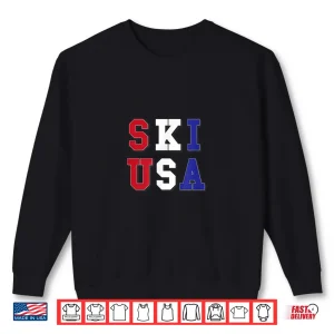 Sweatshirt Ski USA Shirt USA Skiing Apparel Shirt