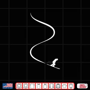 Design Skier pulls track behind him through powder deep snow Shirt