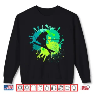 Sweatshirt Skiing Tshirt for Skiier Boys Retro Ski Shirt