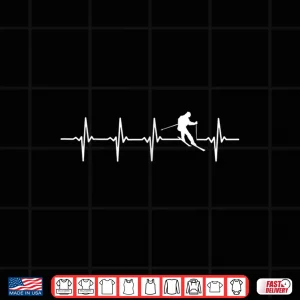 Design Skiing Ski Heartbeat Shirt gift for skiers