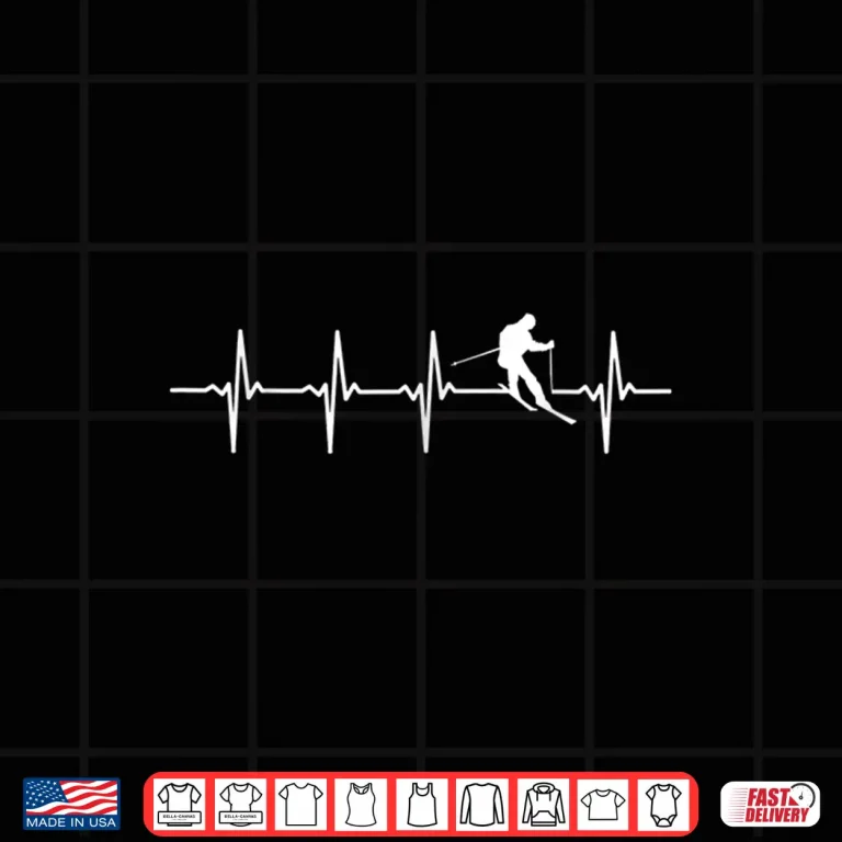 Design Skiing Ski Heartbeat Shirt gift for skiers