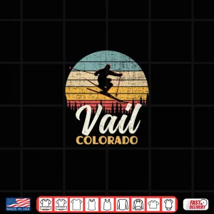 Design Vail Skiing Colorado Vintage Mountain Ski Shirt