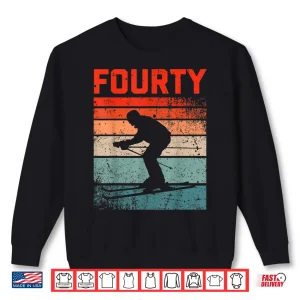Sweatshirt 40th Birthday Retro Ski Skiing 40 Year old Men Women Shirt