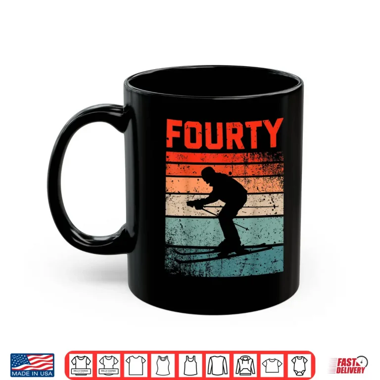 Mug 40th Birthday Retro Ski Skiing 40 Year old Men Women Shirt