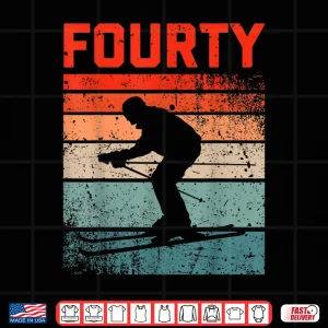 Design 40th Birthday Retro Ski Skiing 40 Year old Men Women Shirt