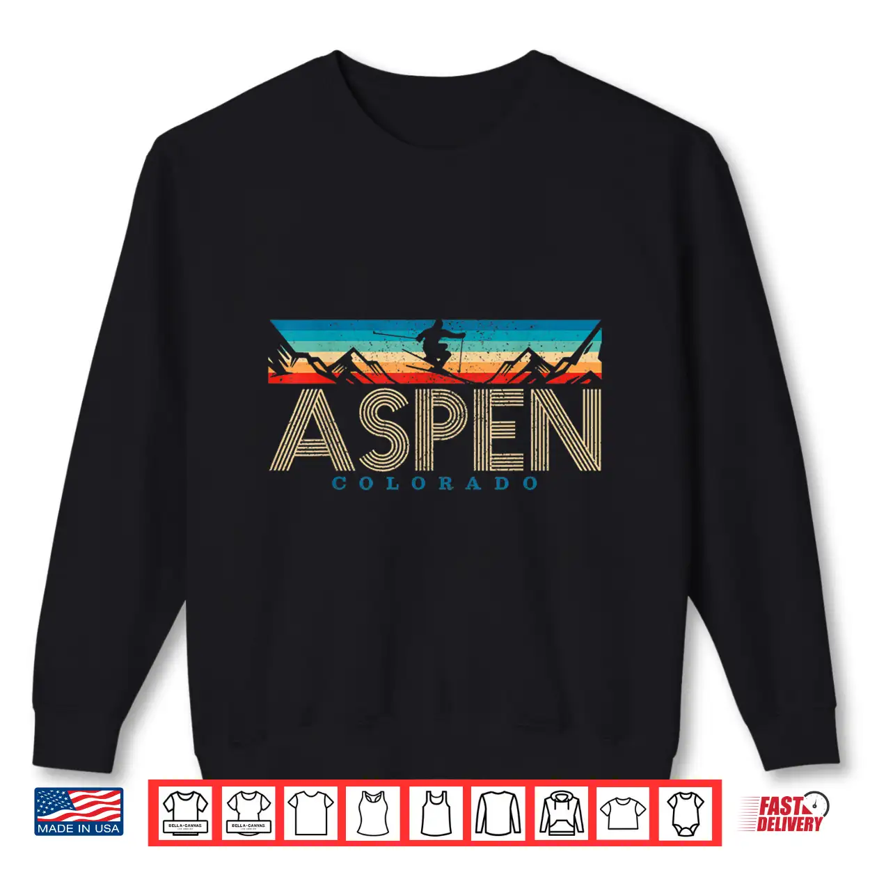 Aspen Colorado Ski Vintage Souvenir Mountain Skiing Gift Shirt