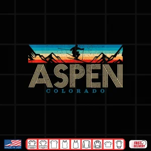 Design Aspen Colorado Ski Vintage Souvenir Mountain Skiing Gift Shirt