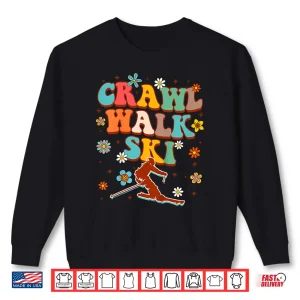 Sweatshirt Kids Snow Skiing Lover Winter Sport Baby Toddler Crawl Walk Ski Shirt