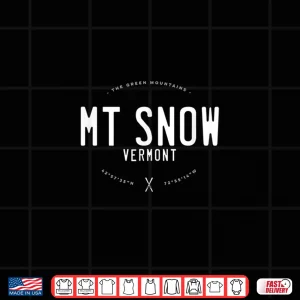 Design Mt. Snow Vermont Graphic Distressed Vintage Ski Shirt