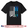 Ski Usa American Flag Winter Sport Skier Skiing Shirt