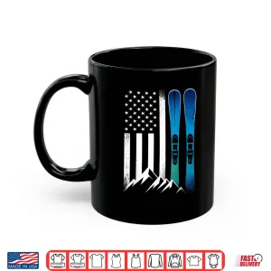 Mug Ski USA American Flag Winter Sport Skier Skiing Shirt