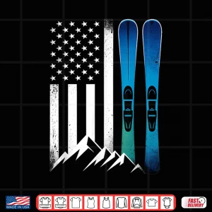 Design Ski USA American Flag Winter Sport Skier Skiing Shirt