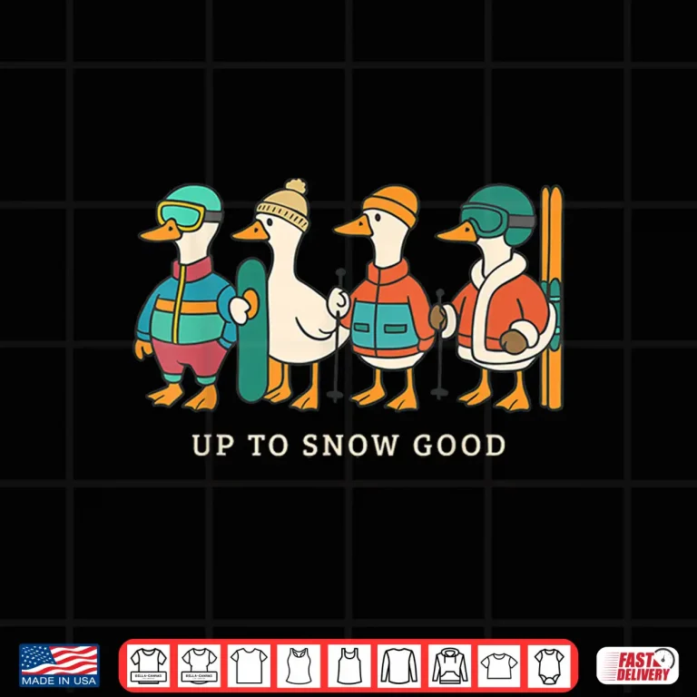 Design Skiing Snowboarding Ski Trip Family Vacation Silly Goose Shirt