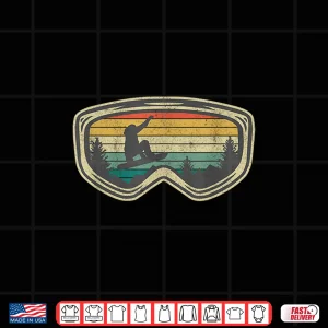 Design Snowboard Goggles Mountain Snowboarding Retro Vacation Gift Shirt