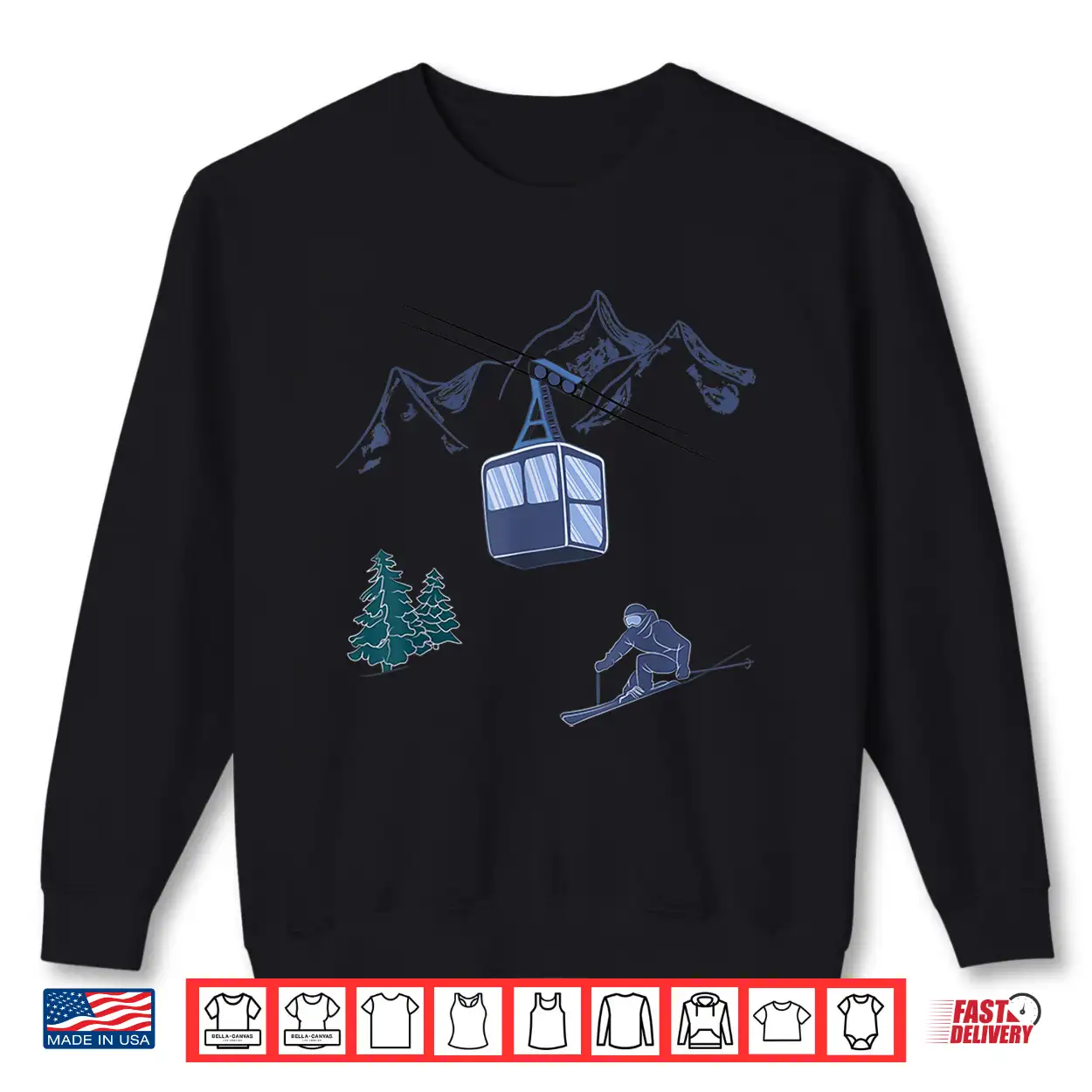 Winter Sports Skiing Snow Scene Vintage Ski Resort Mountains Shirt